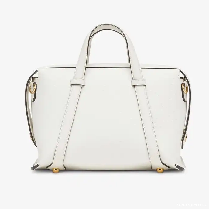 Cheap Boston Leather 365 Fendi Grained Medium Bag In White 0222