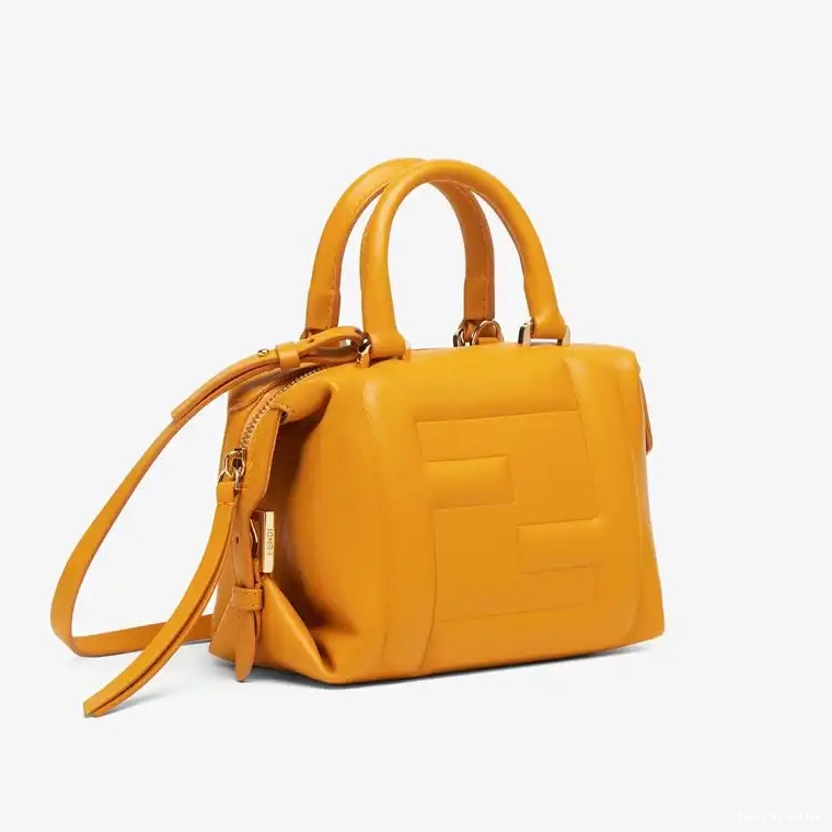 Affordable Leather Bag FF Mini Nappa Fendi Cube Yellow In 0221