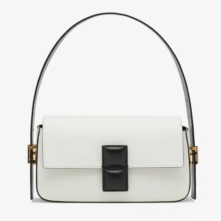 Cheap Bag Twist Nappa Medium Baguette In Leather Fendi White 0214