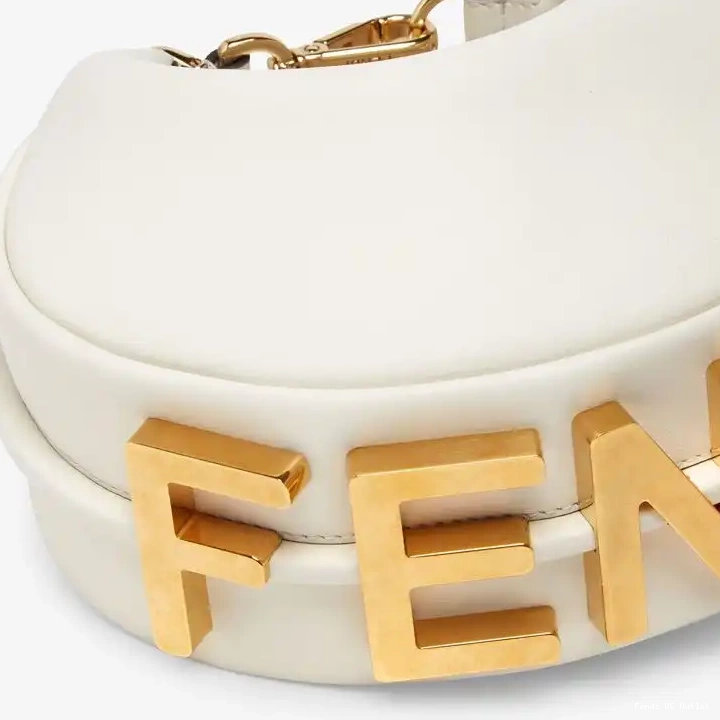 Cheap Bag Mini Hobo Calf In Fendi White Leather Fendigraphy 0219