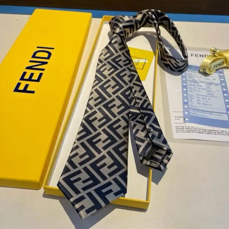 Affordable Fendi Tie In FF Motif Silk HM01 Blue 0205