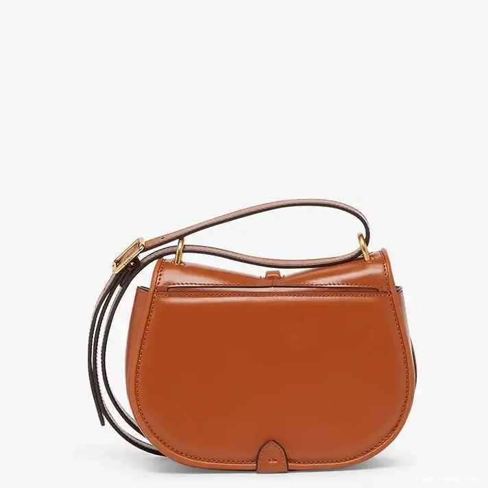 Affordable Fendi Leather Brown Calf C'mon In Bag Mini 0223