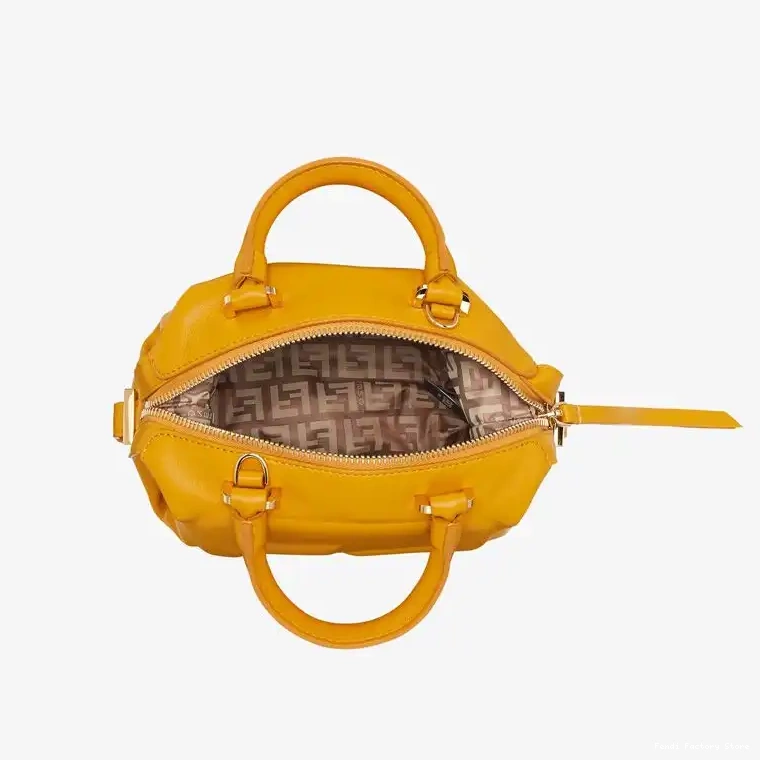 Cheap Cube Yellow In Mini Fendi Nappa Leather Bag FF 0219