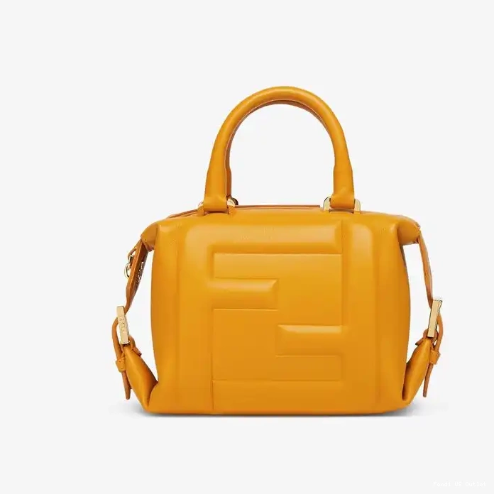 Affordable Leather Bag FF Mini Nappa Fendi Cube Yellow In 0221