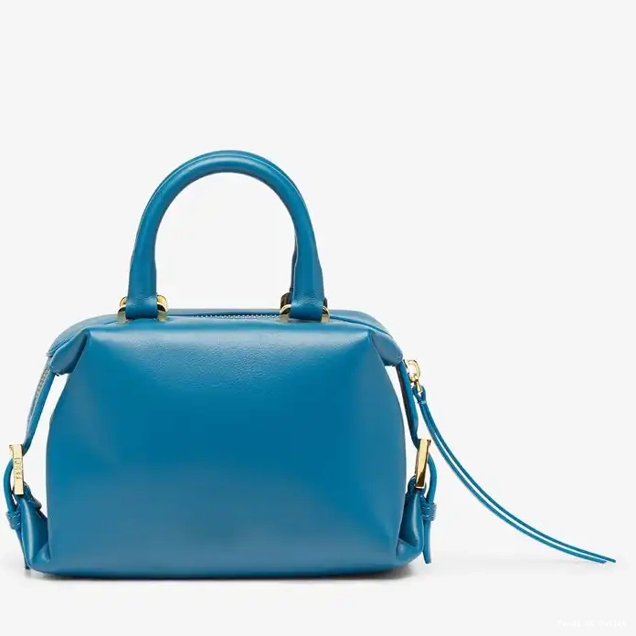 Cheap Cube Bag Blue Fendi Mini Leather Nappa FF In 0213