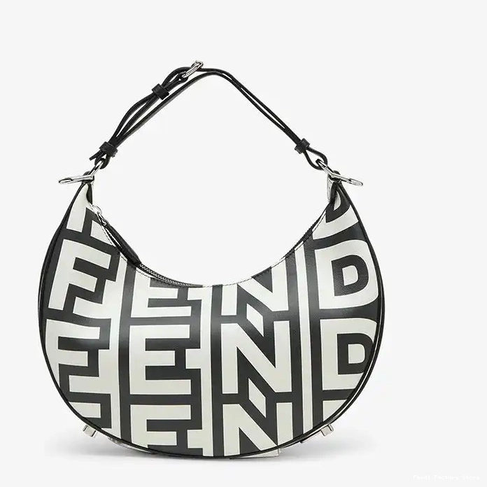 Cheap Black White Capsule Bag Roma In Fendigraphy Hobo Fendi Small Fendi Leather 0226