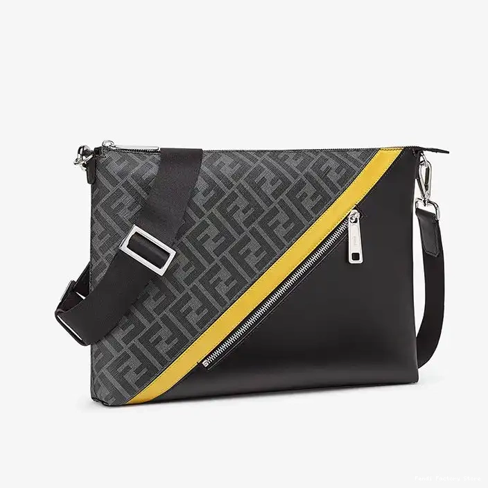 Cheap Fendi FF Black Fabric In Bag Messenger Motif Slim 0219