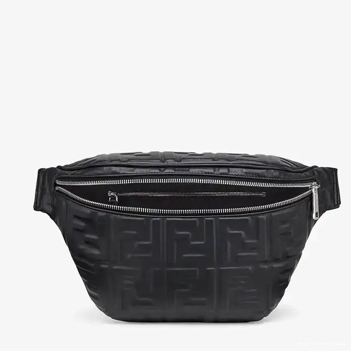 Cheap In Leather Motif Bag Nappa Fendi Belt Black FF 0223