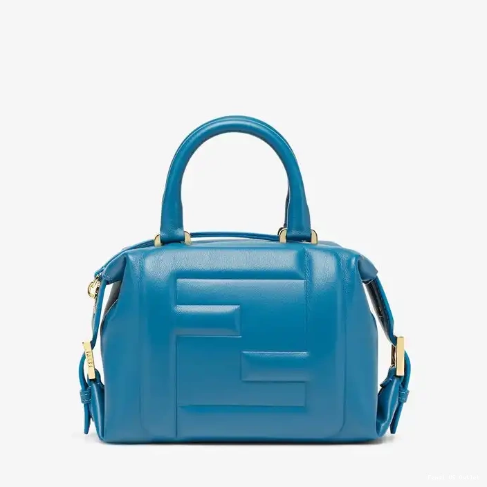 Cheap Cube Bag Blue Fendi Mini Leather Nappa FF In 0213