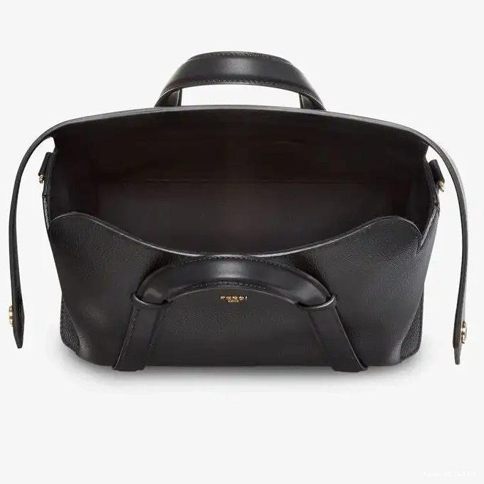 Cheap Bag Medium Fendi In Boston Black 365 Leather Grained 0209