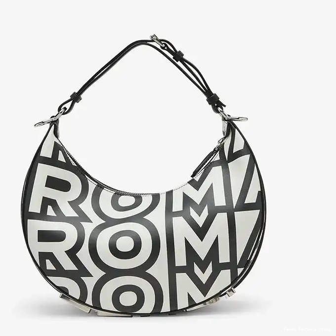 Cheap Black White Capsule Bag Roma In Fendigraphy Hobo Fendi Small Fendi Leather 0226