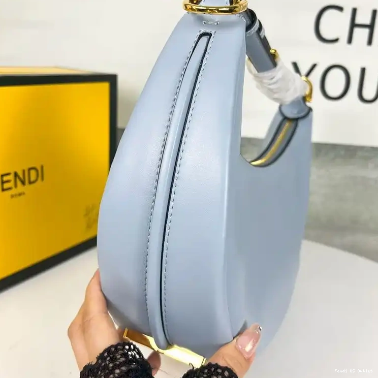 Cheap Calf Blue Fendigraphy Leather Sky Hobo Fendi Bag In Small 0220