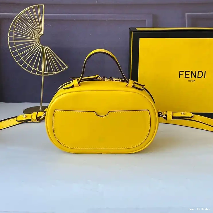 Cheap Camera Calf O'Lock Mini Leather In Case Yellow Fendi 0224