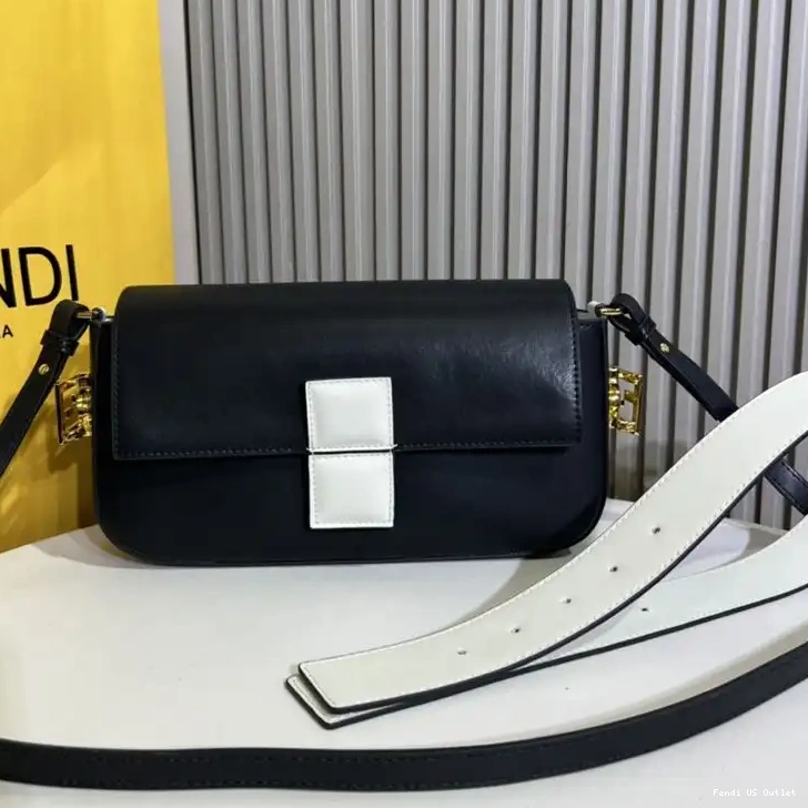 Affordable In Bag Nappa Fendi Black Baguette Medium Leather Twist 0215