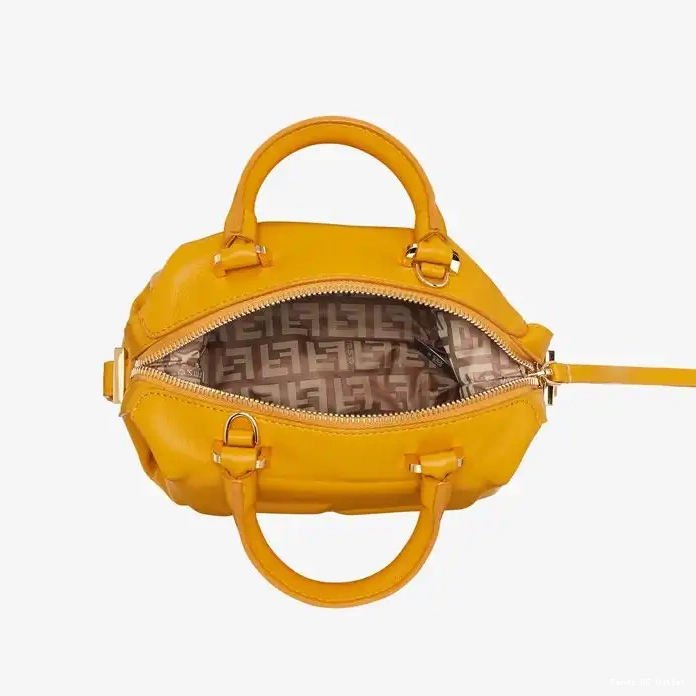 Affordable Leather Bag FF Mini Nappa Fendi Cube Yellow In 0221