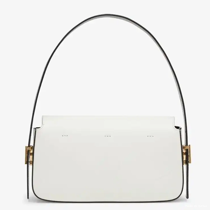 Cheap Bag Twist Nappa Medium Baguette In Leather Fendi White 0214