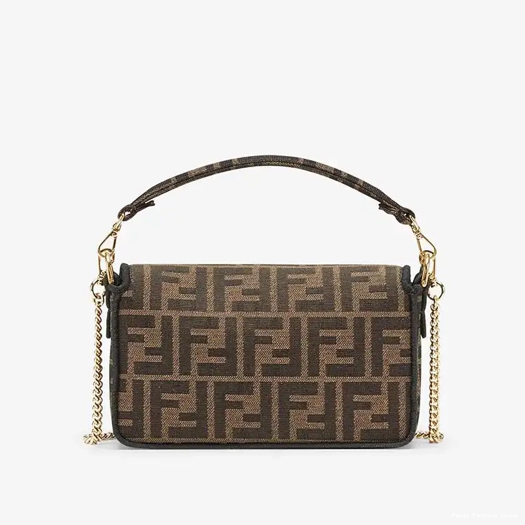 Cheap Fabric Fendi FF Bag Motif Mini Baguette Brown In 0217