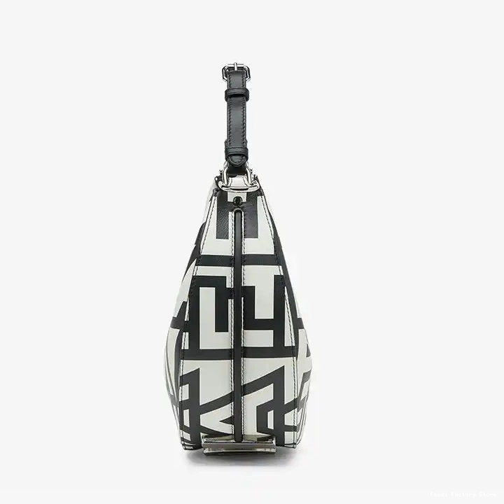 Affordable Fendi Small Roma In Hobo Bag Leather Black Fendigraphy Capsule Fendi White 0219