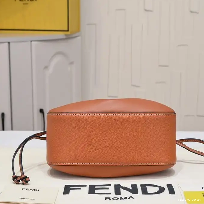 Affordable Bag Bucket In Pomodorino Leather Brown Fendi Calf Mini 0216