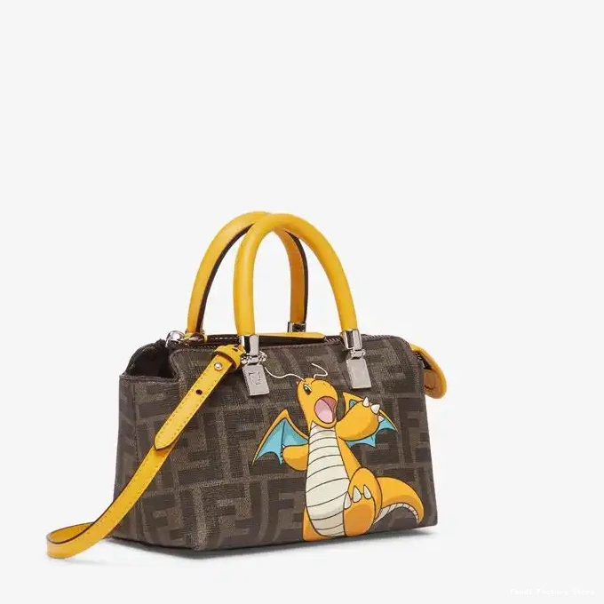 Cheap FF Bag Dragon Fabric Yellow Way Pokmon By Fendi Boston In The Brown Motif Mini 0225