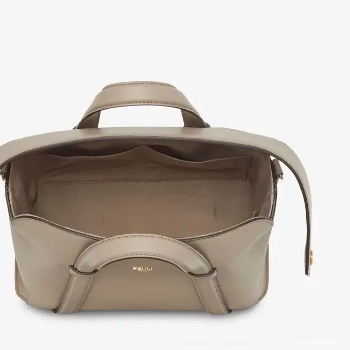 Affordable Grained 365 Fendi Grey Leather Boston In Bag Medium 0218