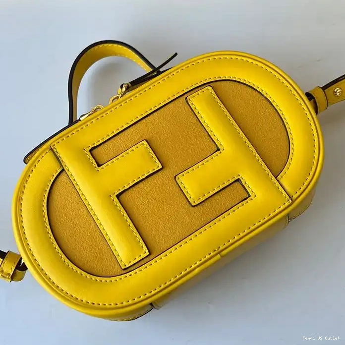 Cheap Camera Calf O'Lock Mini Leather In Case Yellow Fendi 0224