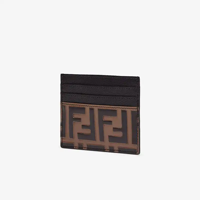 Cheap Fendi Card Holder In FF Motif Nappa Leather Black 0201