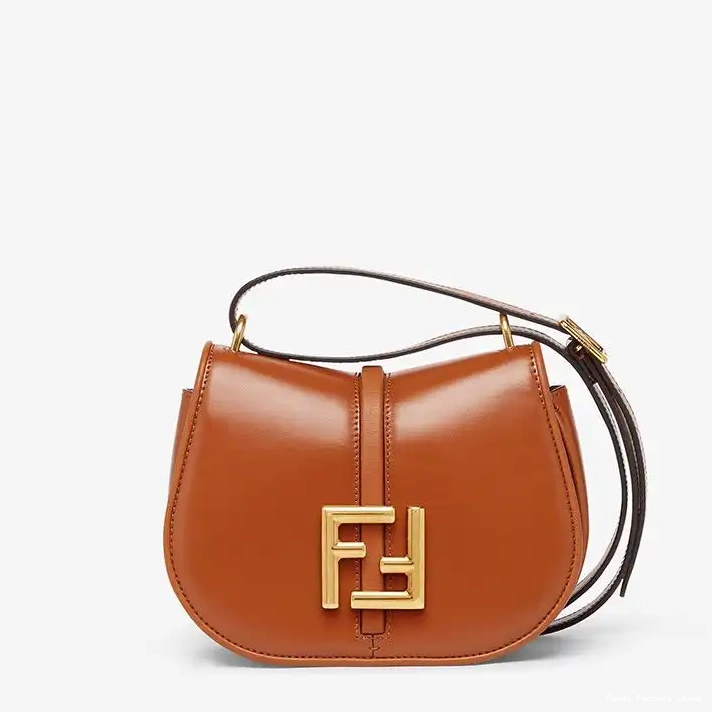 Affordable Fendi Leather Brown Calf C'mon In Bag Mini 0223