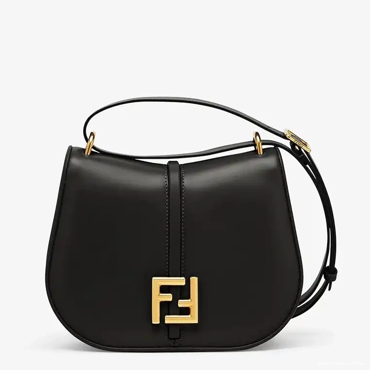 Medium Leather In Fendi Calf Black C'mon Bag 0316